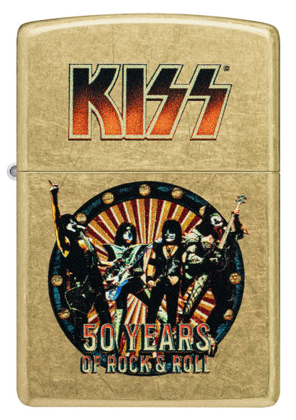 Zippo KISS® 50 Years Design Street Brass Windproof Lighter