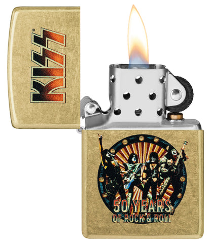 Zippo KISS® 50 Years Design Street Brass Windproof Lighter