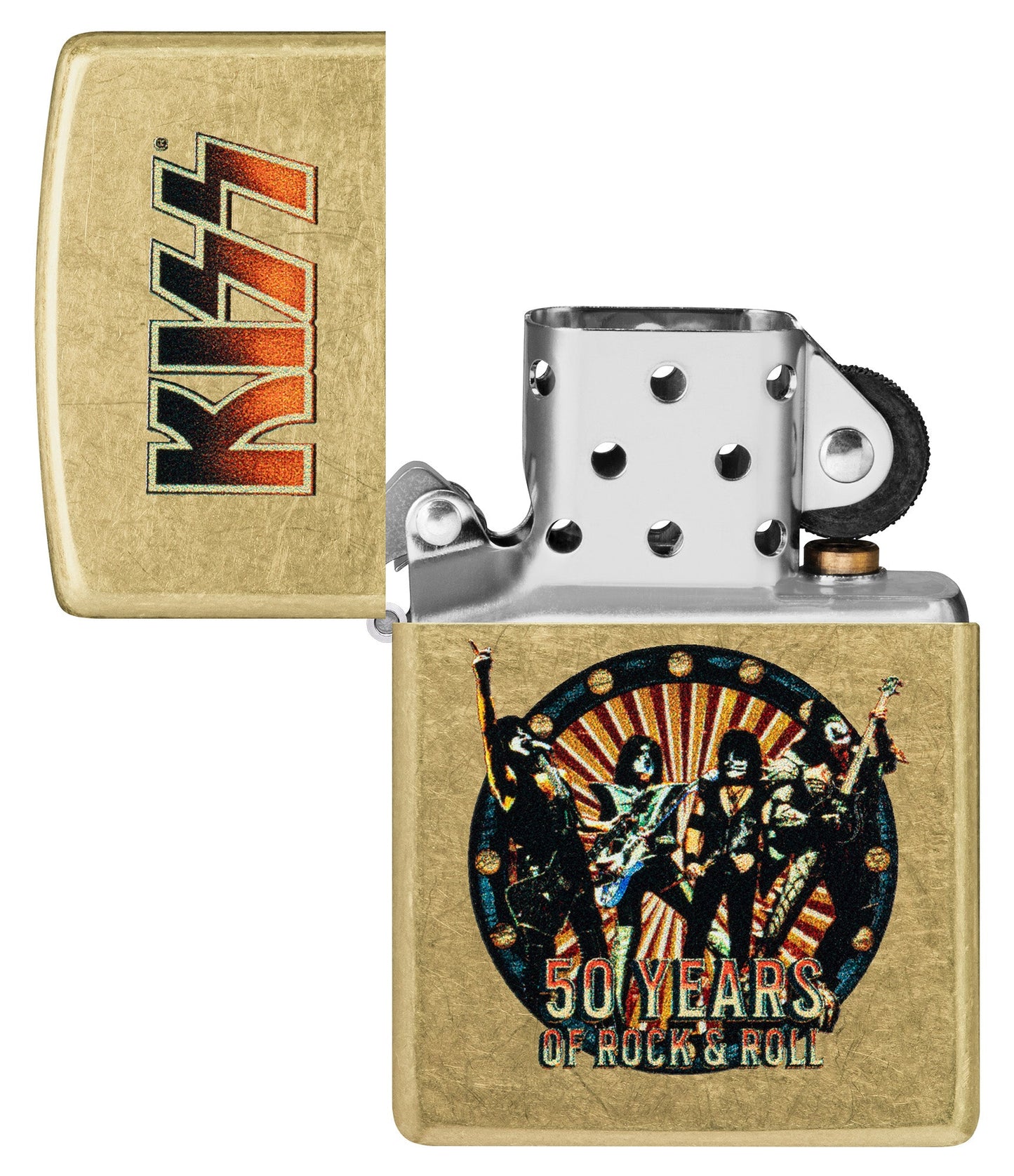 Zippo KISS® 50 Years Design Street Brass Windproof Lighter