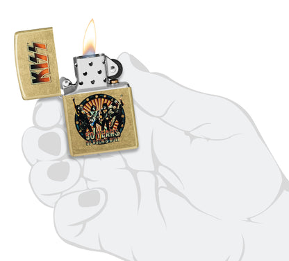 Zippo KISS® 50 Years Design Street Brass Windproof Lighter