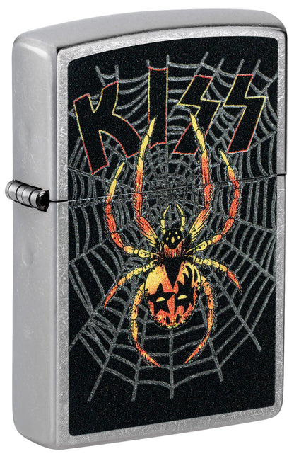 Zippo KISS® Face Paint Spider Design Street Chrome Windproof Lighter