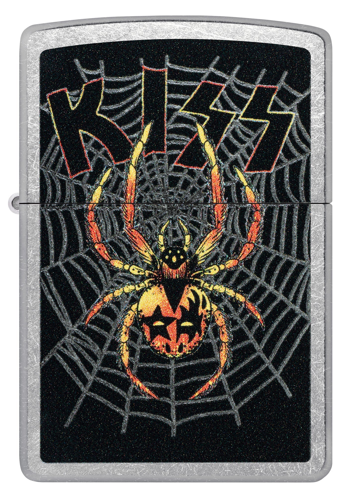 Zippo KISS® Face Paint Spider Design Street Chrome Windproof Lighter