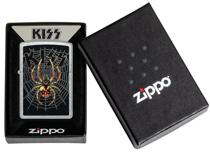 Zippo KISS® Face Paint Spider Design Street Chrome Windproof Lighter