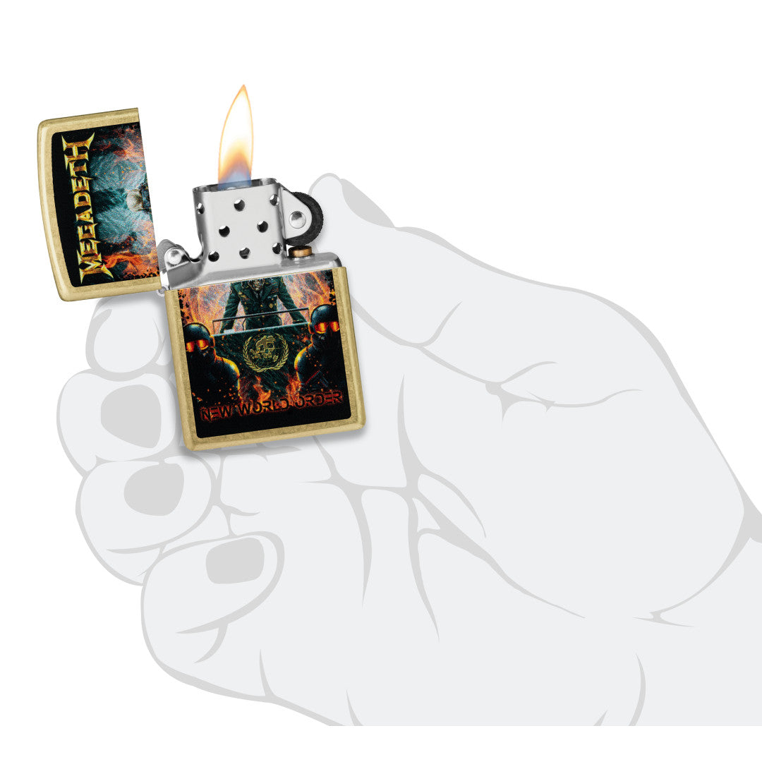 Zippo Megadeth New World Order Design Street Brass Windproof Lighter