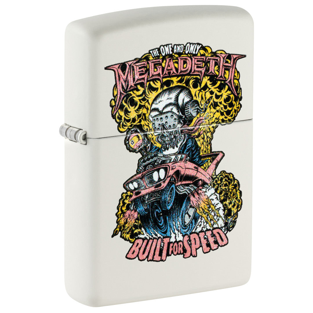 Zippo Megadeth Built for Speed Design White Matte Windproof Lighter