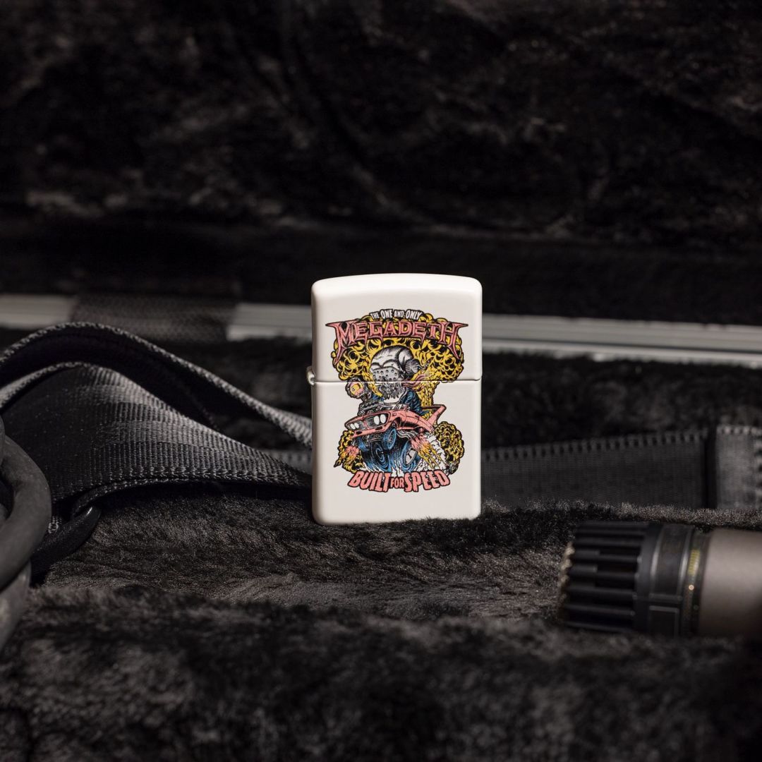 Zippo Megadeth Built for Speed Design White Matte Windproof Lighter