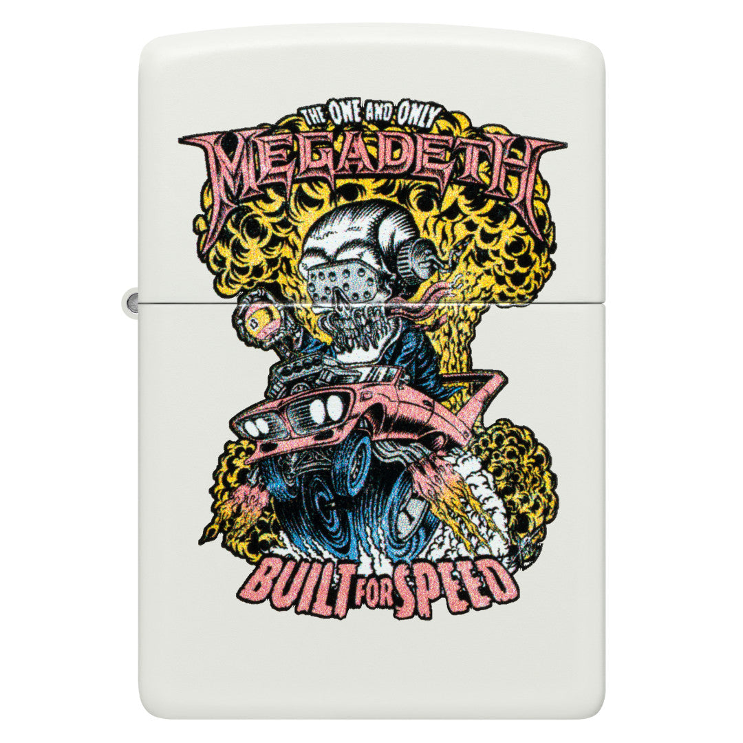 Zippo Megadeth Built for Speed Design White Matte Windproof Lighter