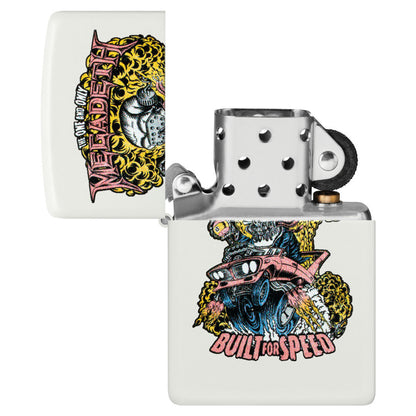 Zippo Megadeth Built for Speed Design White Matte Windproof Lighter