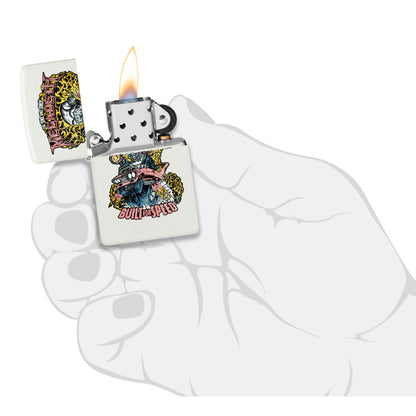 Zippo Megadeth Built for Speed Design White Matte Windproof Lighter