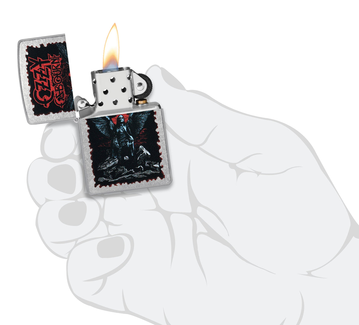 Zippo Ozzy Osbourne Angel Wings Design Street Chrome Windproof Lighter