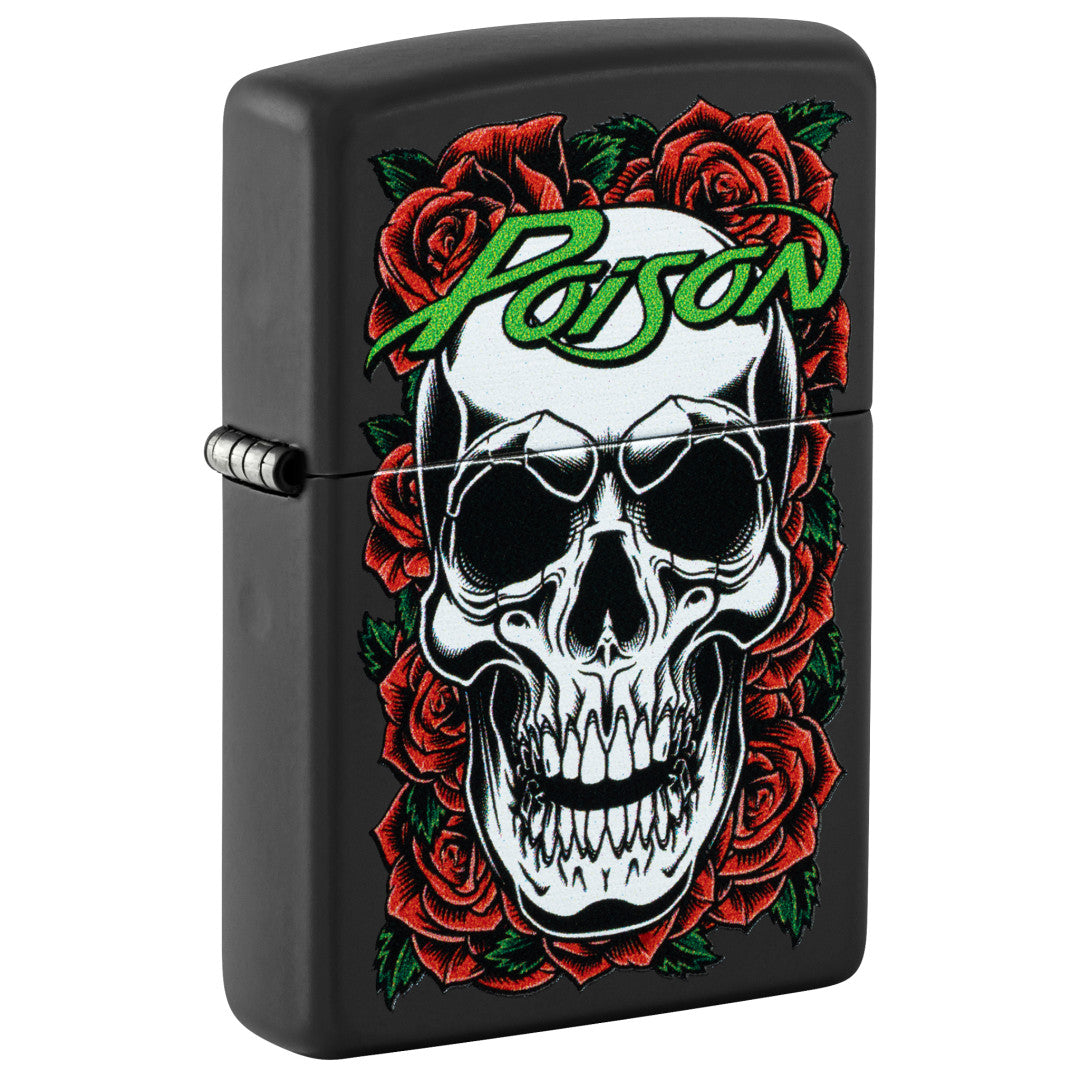 Zippo Poison Skull and Roses Design Black Matte Windproof Lighter