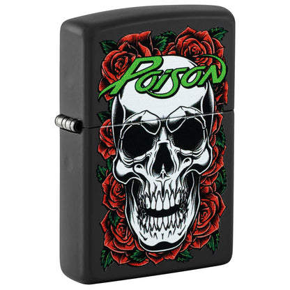 Zippo Poison Skull and Roses Design Black Matte Windproof Lighter