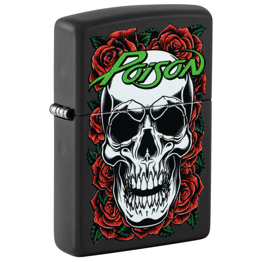 Zippo Poison Skull and Roses Design Black Matte Windproof Lighter