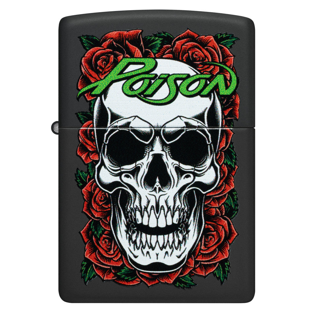 Zippo Poison Skull and Roses Design Black Matte Windproof Lighter