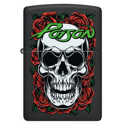 Zippo Poison Skull and Roses Design Black Matte Windproof Lighter