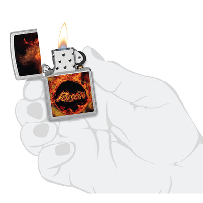 Zippo Poison Flame Design Street Chrome Windproof Lighter