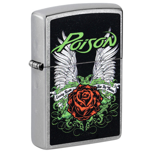 Zippo Poison Winged Rose Design Street Chrome Windproof Lighter