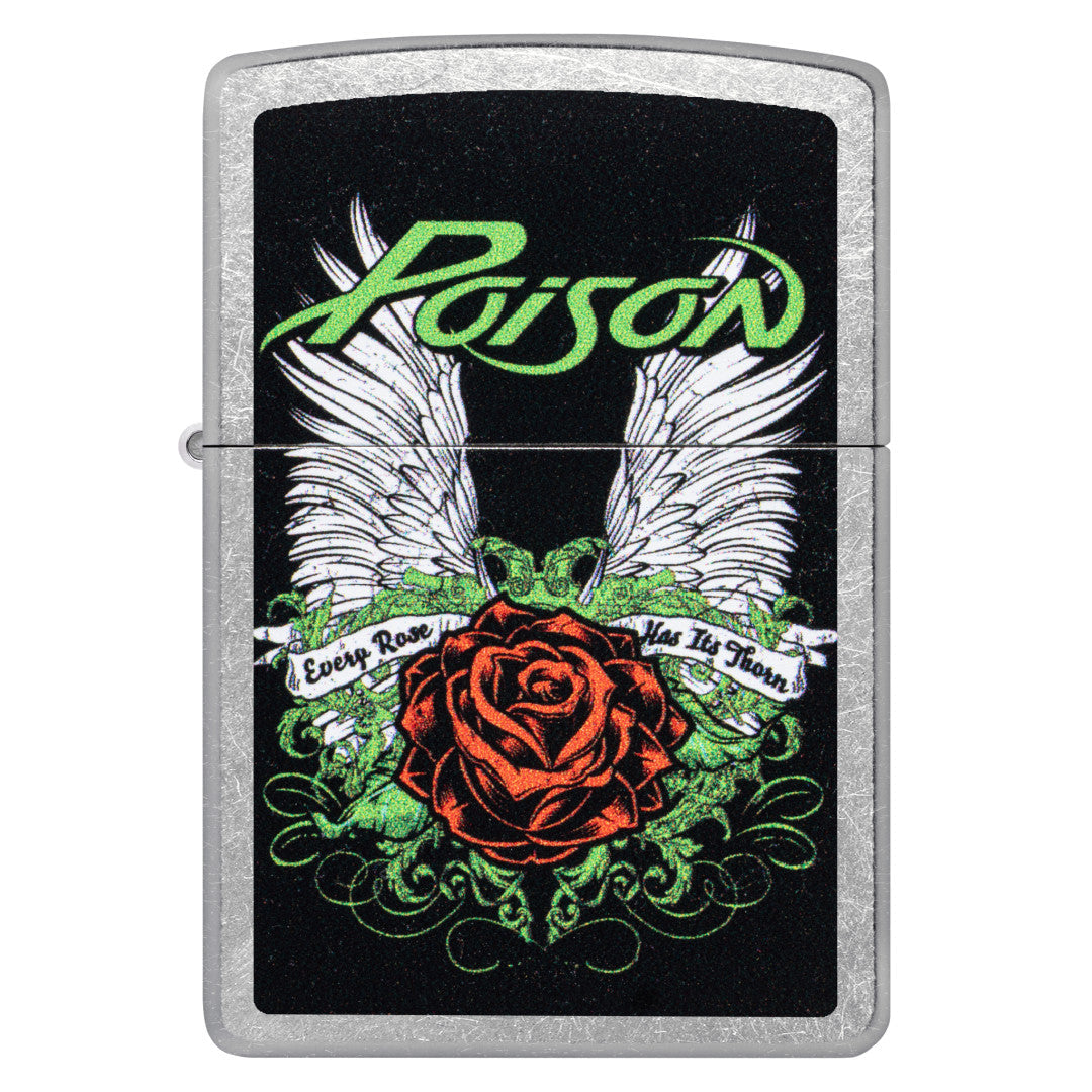 Zippo Poison Winged Rose Design Street Chrome Windproof Lighter
