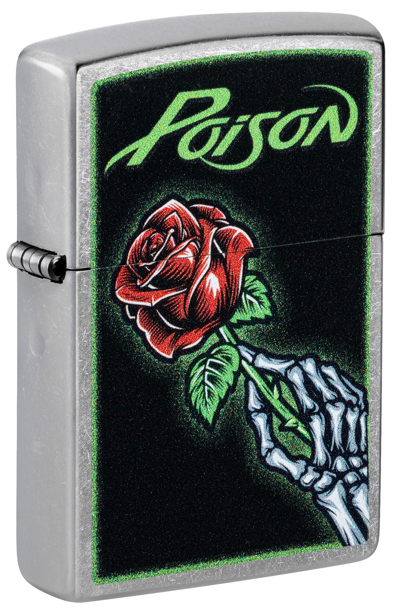 Zippo Poison Rose Design Street Chrome Windproof Lighter