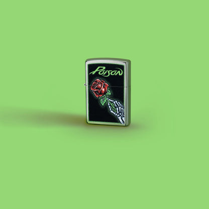Zippo Poison Rose Design Street Chrome Windproof Lighter