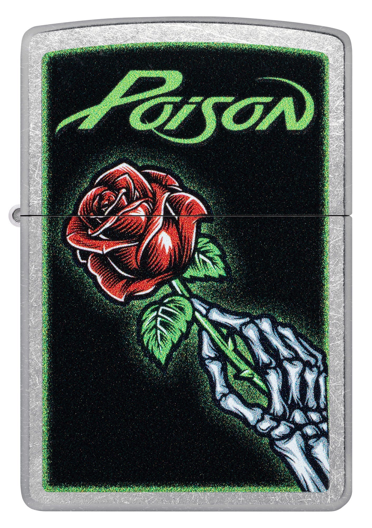 Zippo Poison Rose Design Street Chrome Windproof Lighter