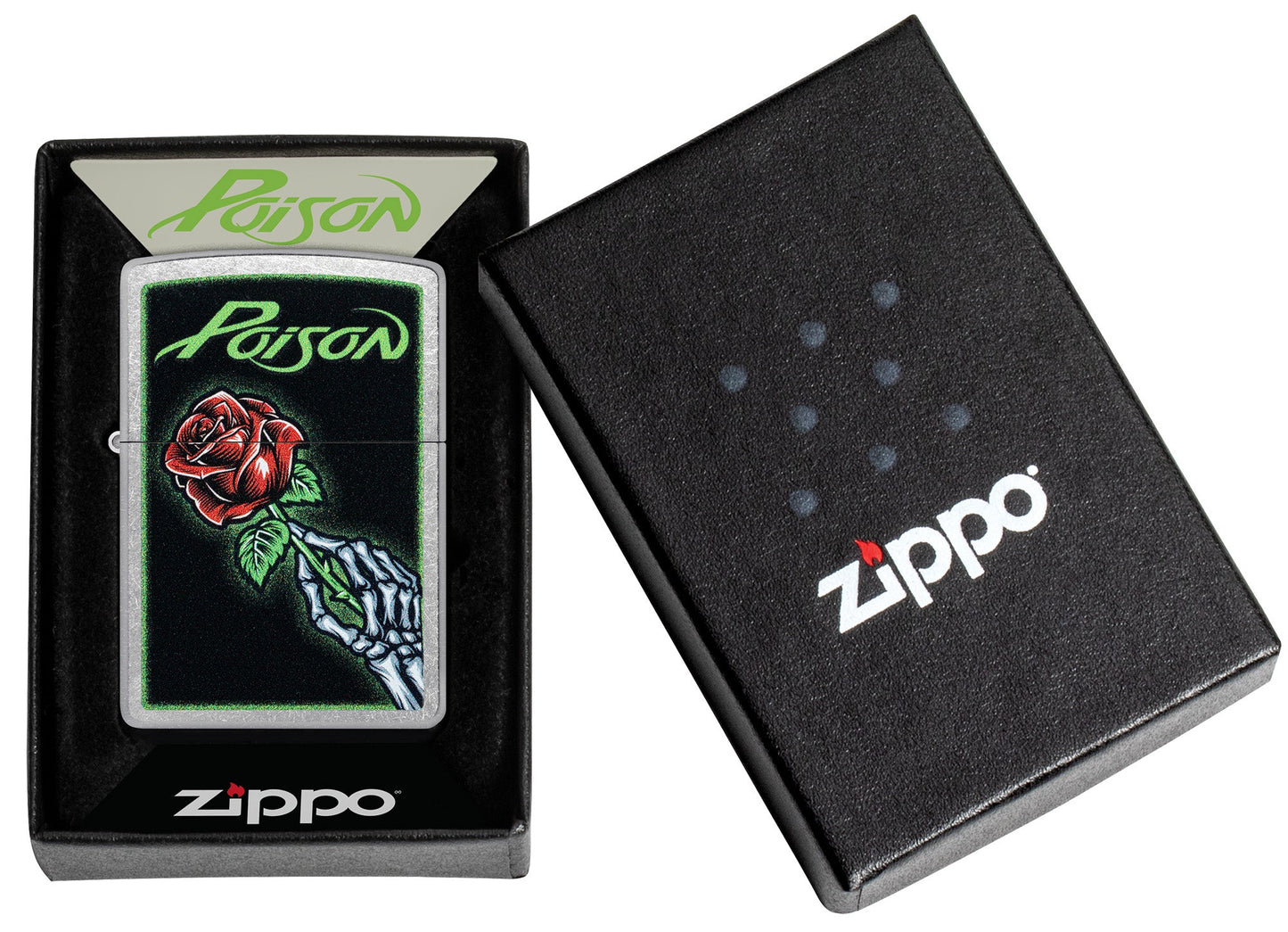 Zippo Poison Rose Design Street Chrome Windproof Lighter