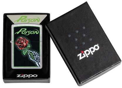 Zippo Poison Rose Design Street Chrome Windproof Lighter