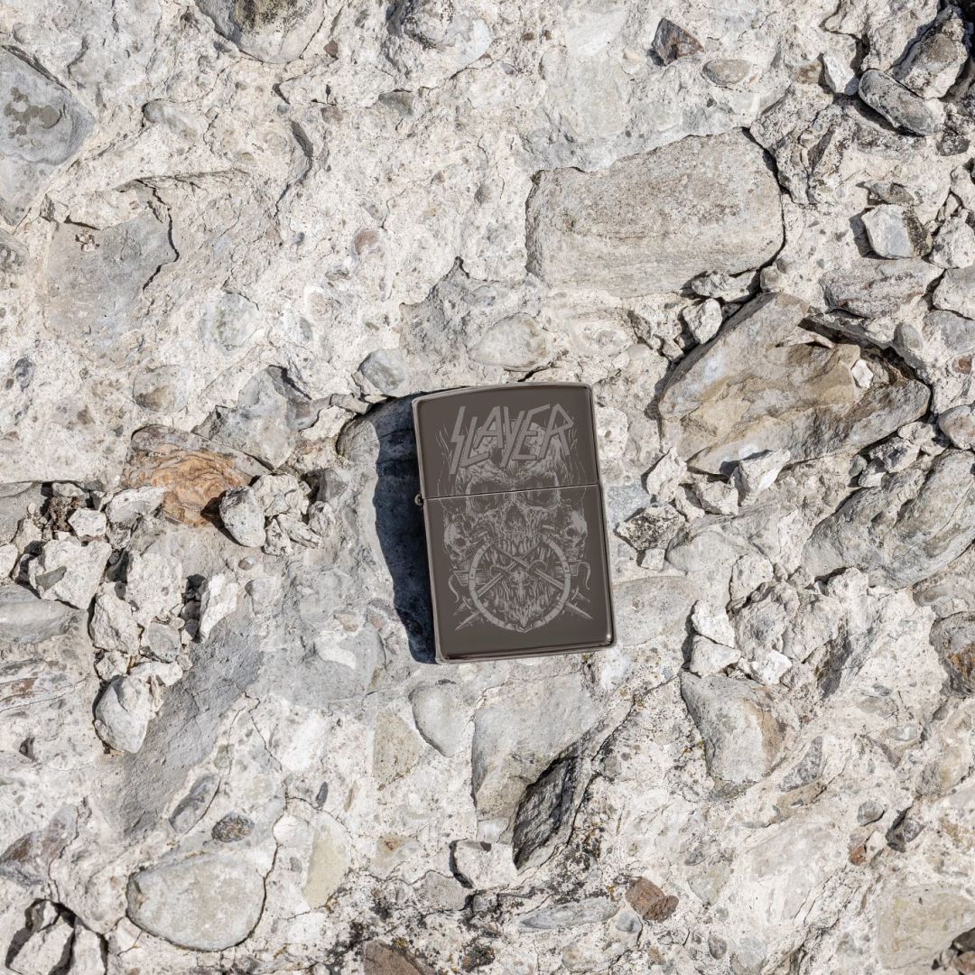 Zippo Slayer Skull Design Black Ice® Windproof Lighter