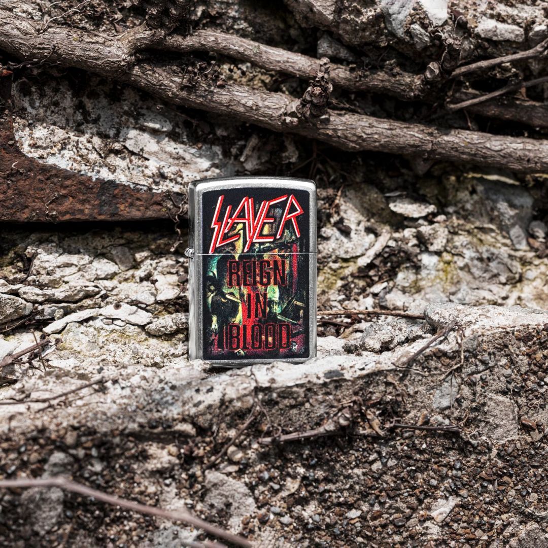 Zippo Slayer Reign in Blood Design Street Chrome Windproof Lighter