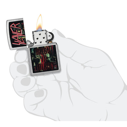 Zippo Slayer Reign in Blood Design Street Chrome Windproof Lighter