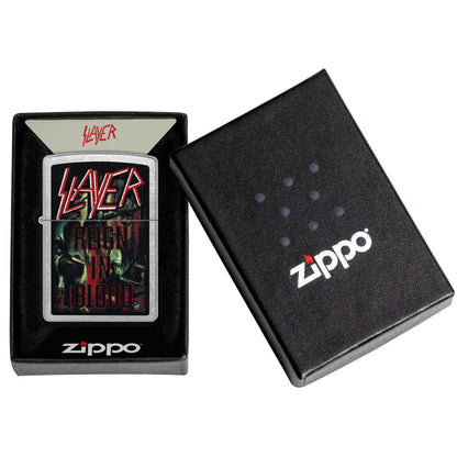 Zippo Slayer Reign in Blood Design Street Chrome Windproof Lighter