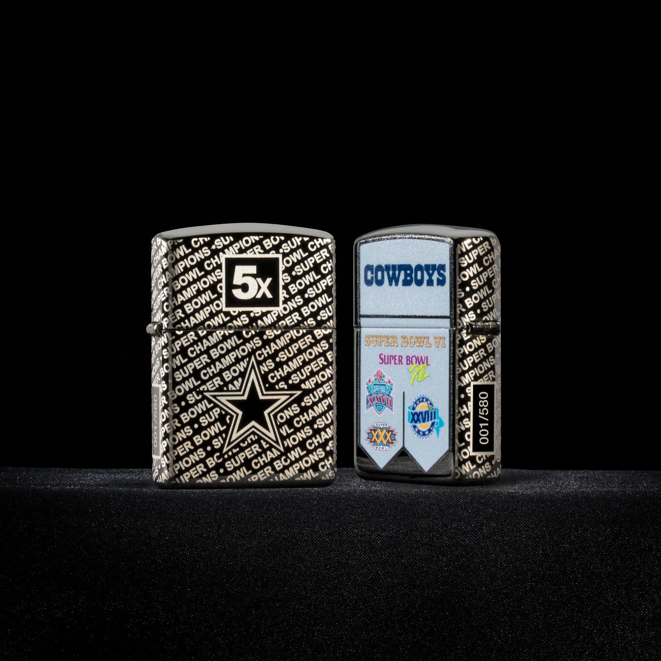 Zippo Super Bowl Champions Collectible - Dallas Cowboys Black Ice Windproof Lighter