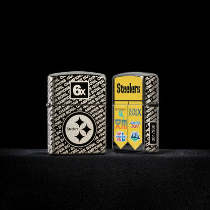 Zippo Super Bowl Champions Collectible - Pittsburgh Steelers Black Blue Windproof Lighter