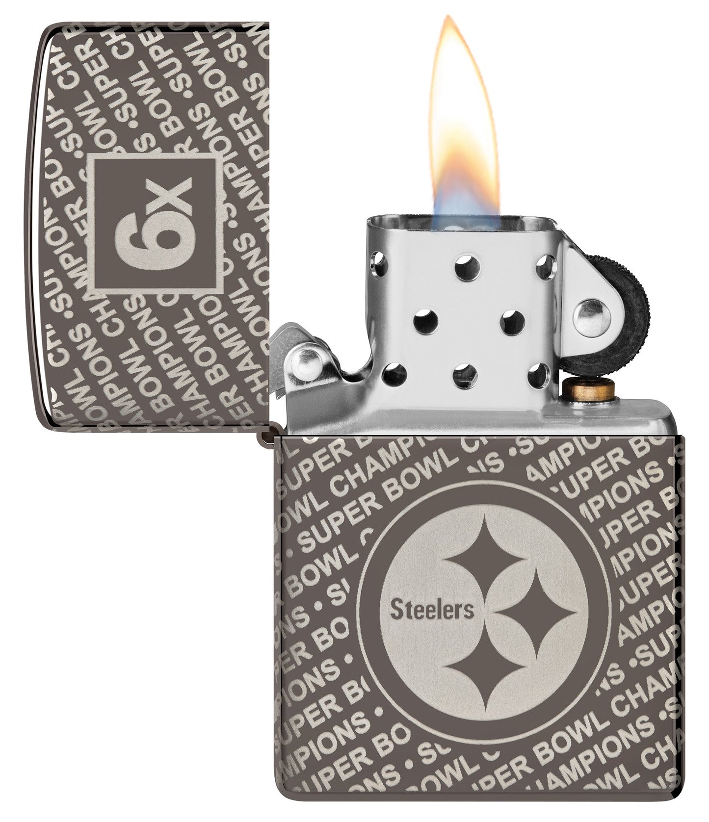Zippo Super Bowl Champions Collectible - Pittsburgh Steelers Black Blue Windproof Lighter