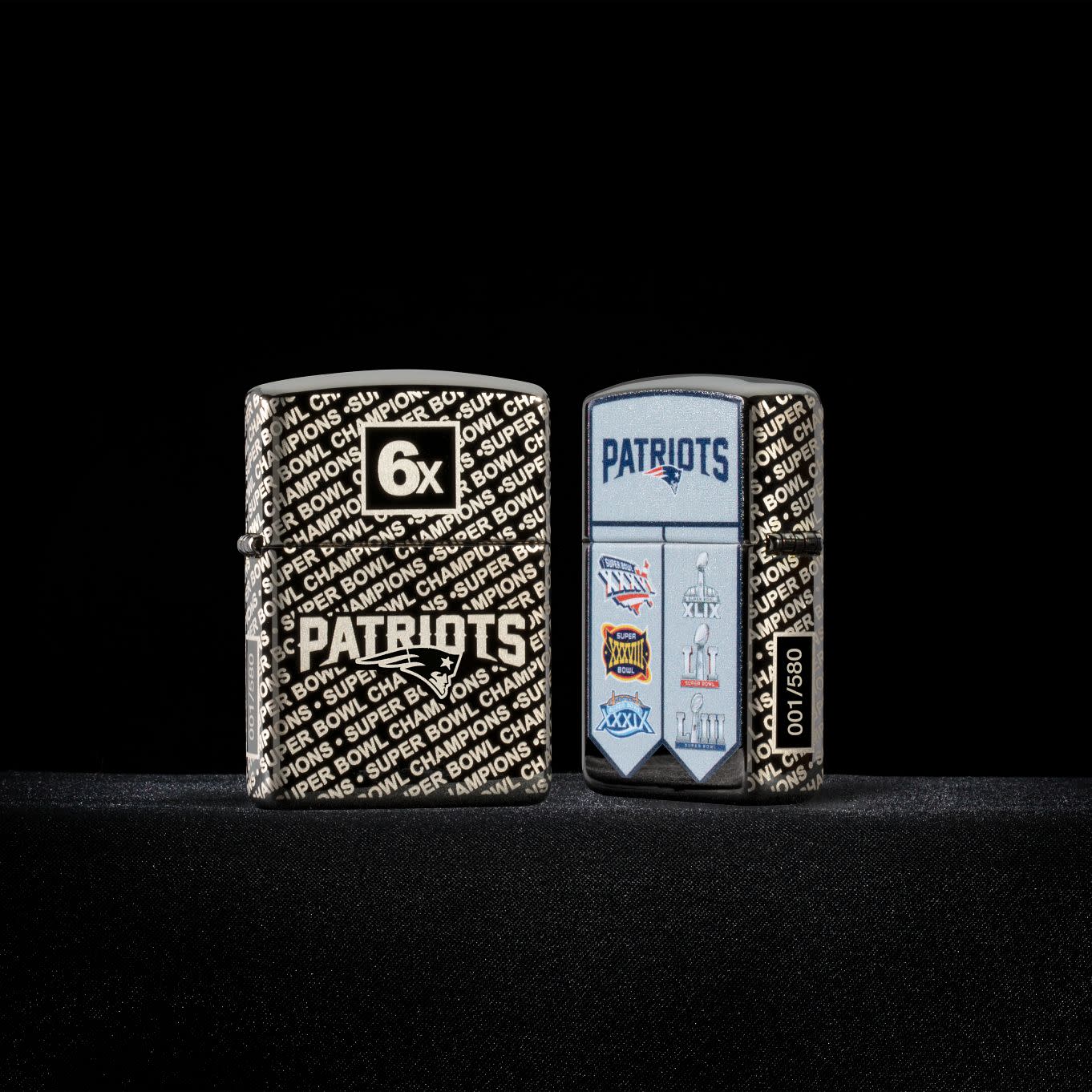 Zippo Super Bowl Champions Collectible - New England Patriots Black Ice Windproof Lighter