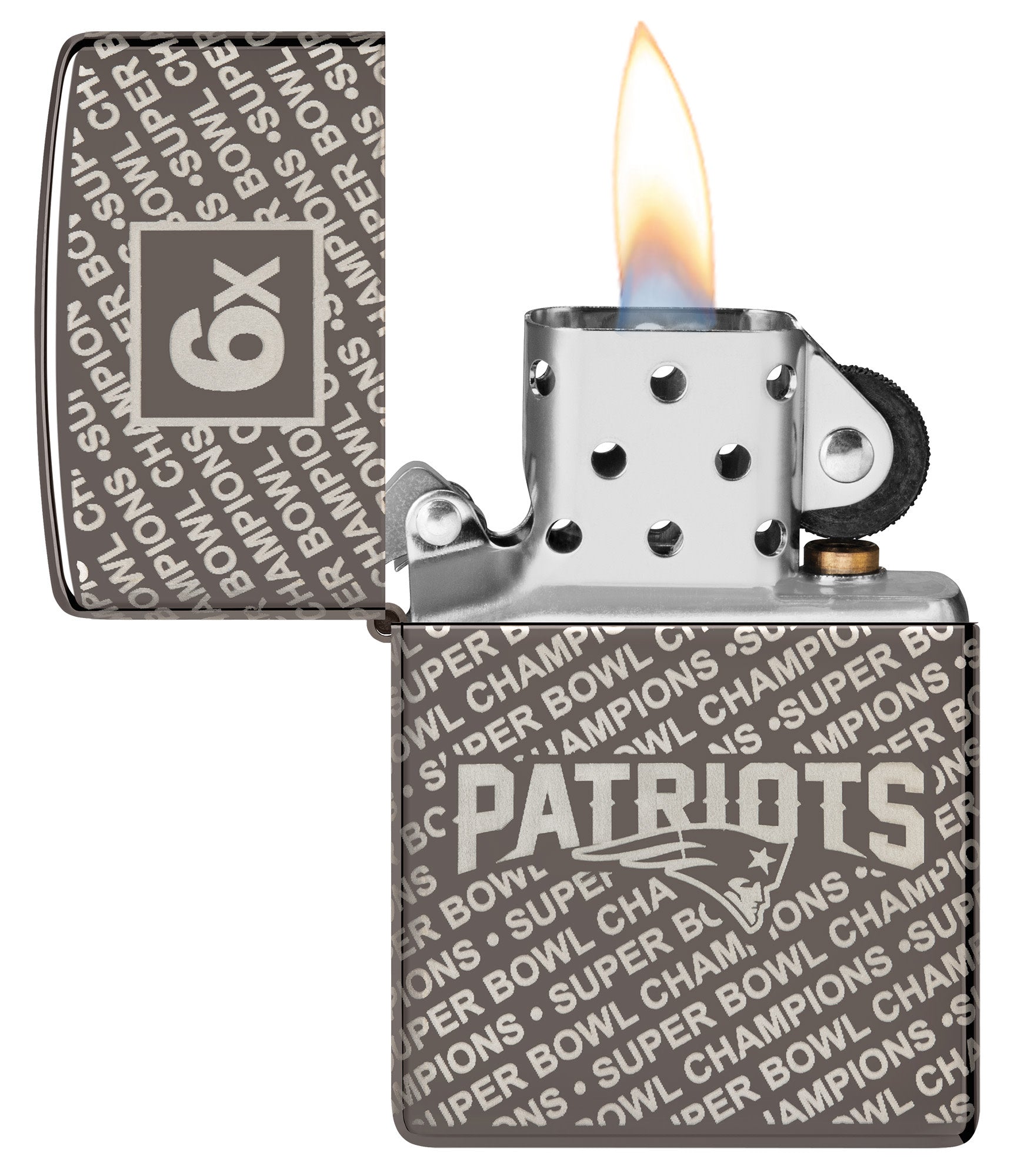 Zippo Super Bowl Champions Collectible - New England Patriots Black Ice Windproof Lighter