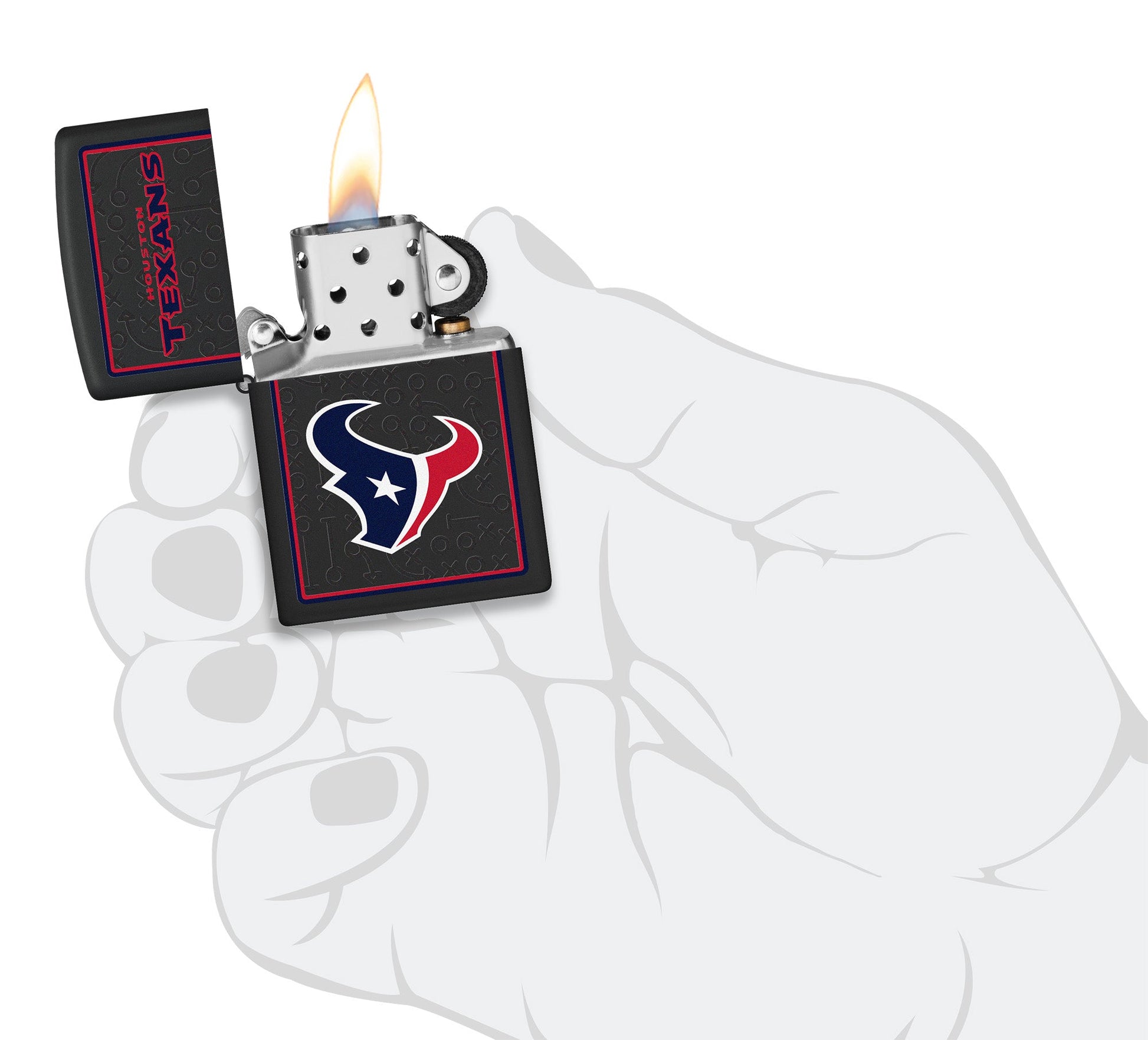 Zippo NFL Houston Texans Playbook Design Black Matte Windproof Lighter