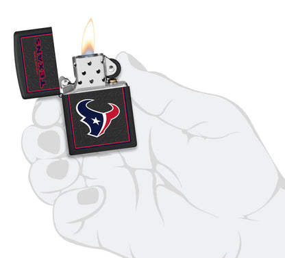 Zippo NFL Houston Texans Playbook Design Black Matte Windproof Lighter