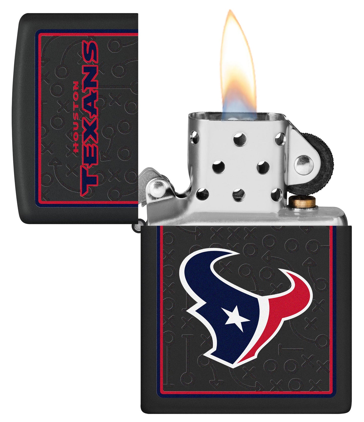 Zippo NFL Houston Texans Playbook Design Black Matte Windproof Lighter