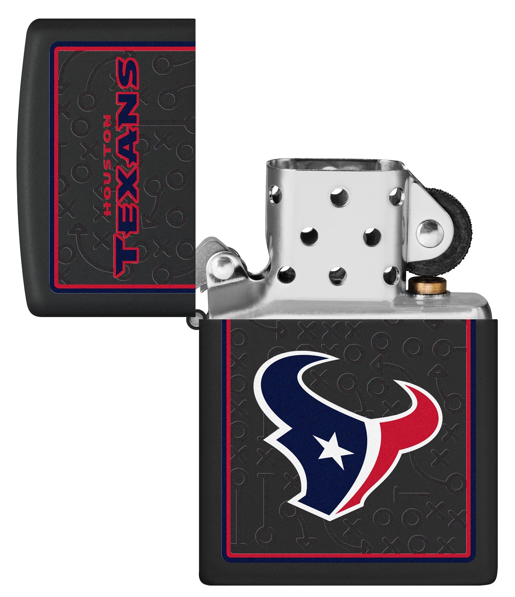 Zippo NFL Houston Texans Playbook Design Black Matte Windproof Lighter