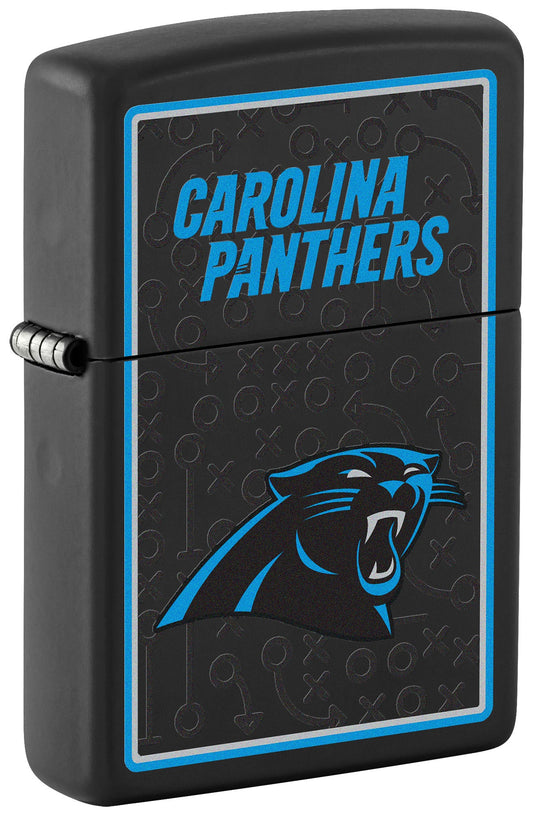 Zippo NFL Carolina Panthers Playbook Design Black Matte Windproof Lighter