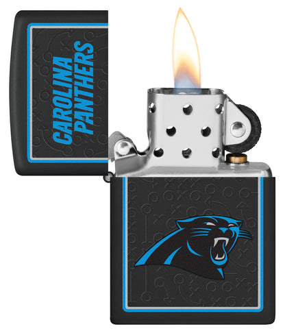 Zippo NFL Carolina Panthers Playbook Design Black Matte Windproof Lighter