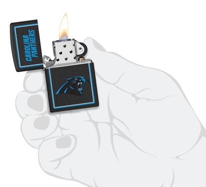 Zippo NFL Carolina Panthers Playbook Design Black Matte Windproof Lighter