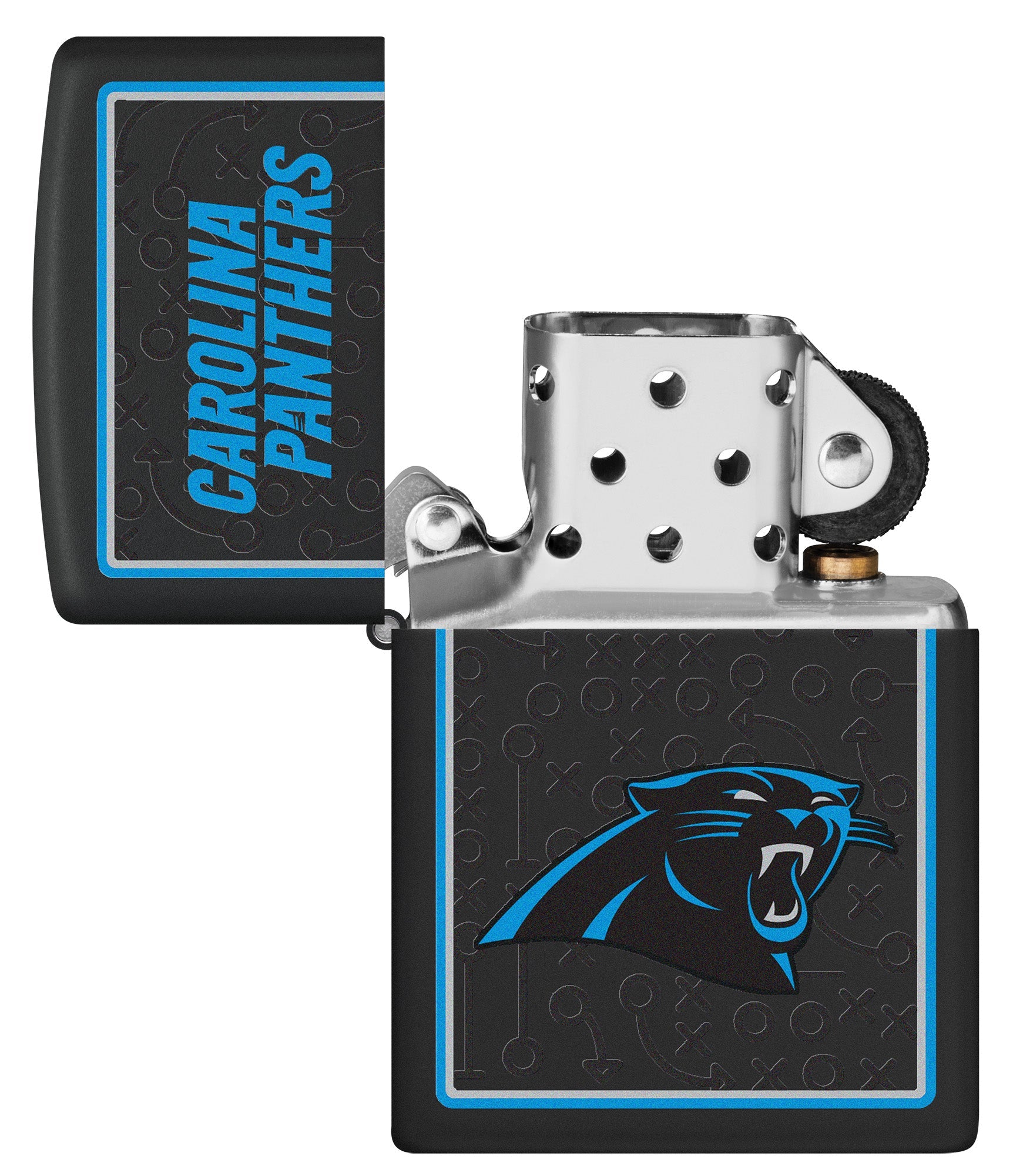 Zippo NFL Carolina Panthers Playbook Design Black Matte Windproof Lighter