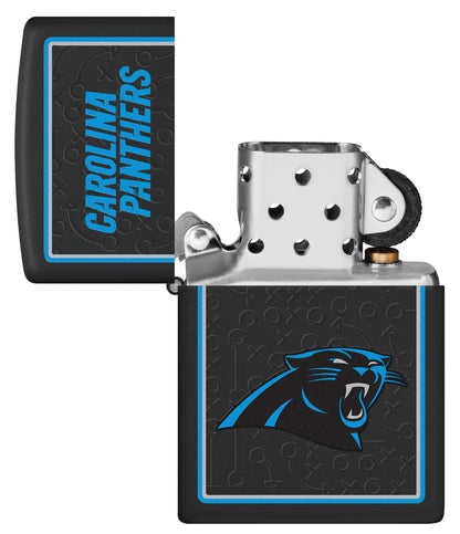 Zippo NFL Carolina Panthers Playbook Design Black Matte Windproof Lighter