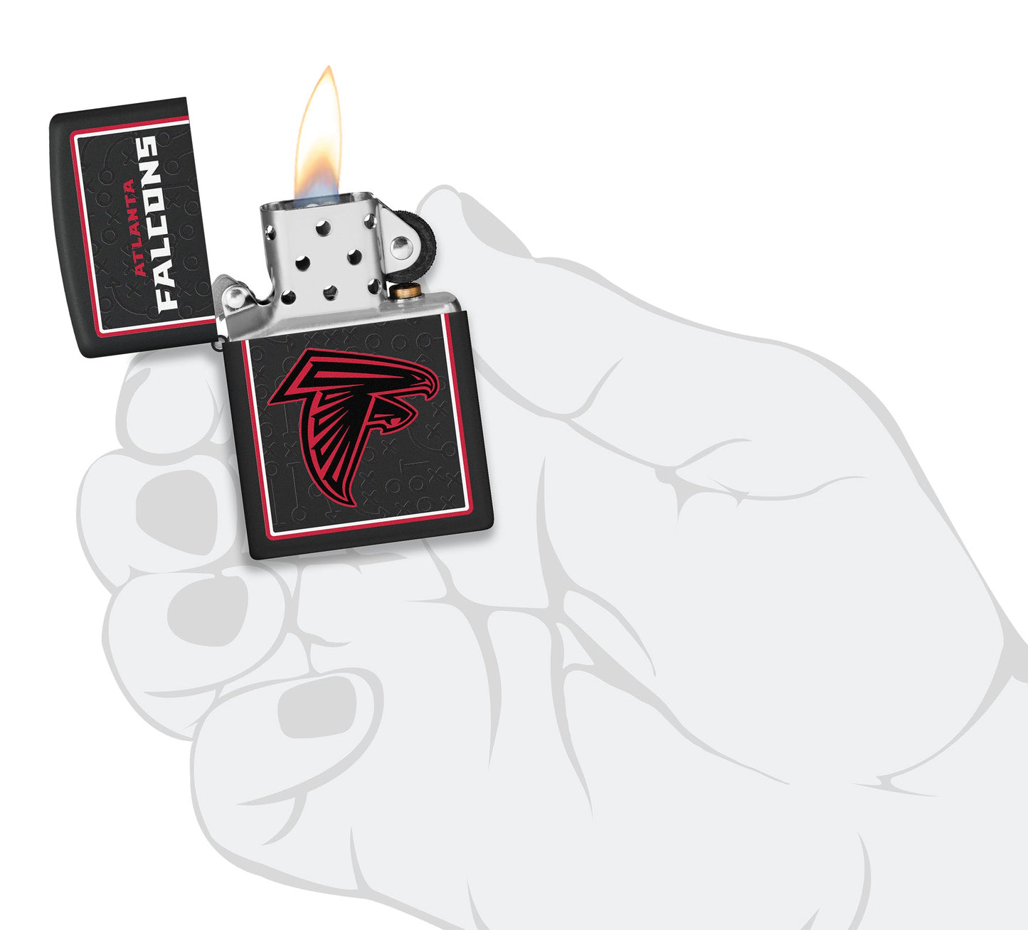 Zippo NFL Atlanta Falcons Playbook Design Black Matte Windproof Lighter