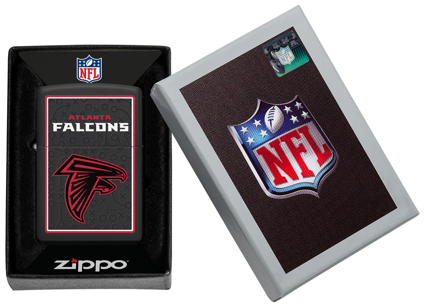 Zippo NFL Atlanta Falcons Playbook Design Black Matte Windproof Lighter