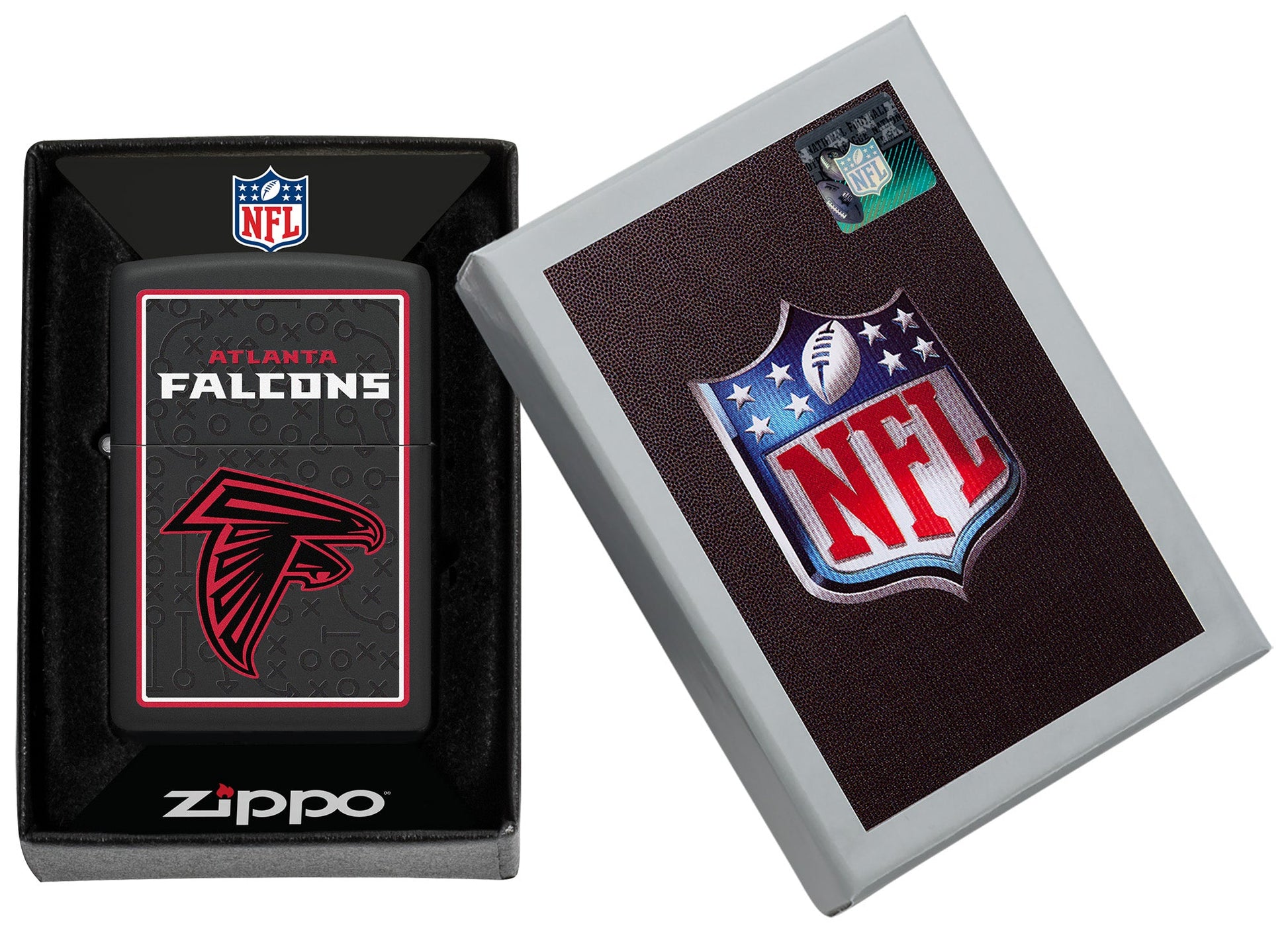 Zippo NFL Atlanta Falcons Playbook Design Black Matte Windproof Lighter