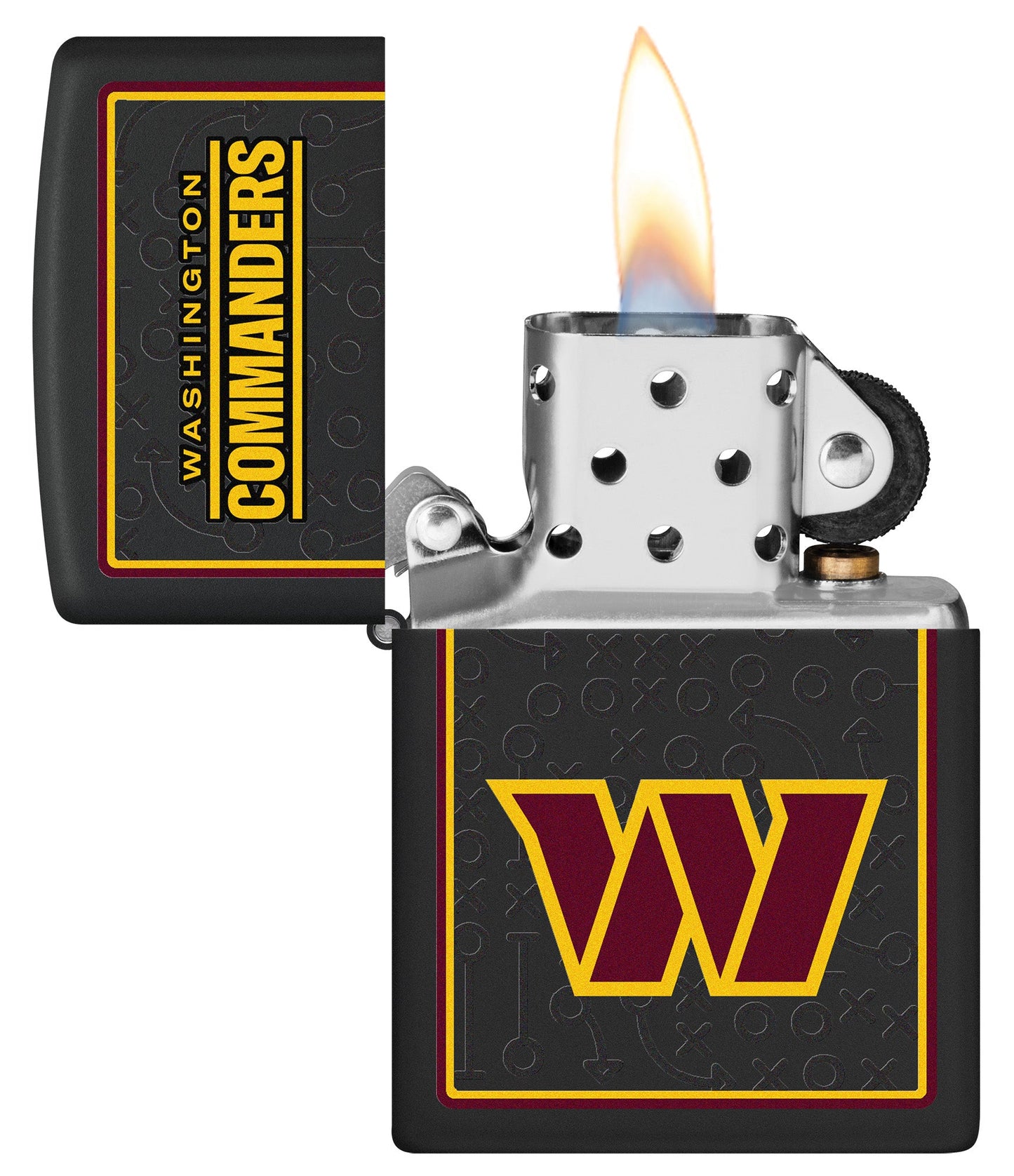 Zippo NFL Washington Commanders Playbook Design Black Matte Windproof Lighter
