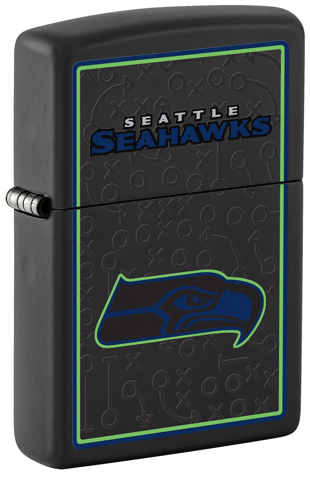 Zippo NFL Seattle Seahawks Playbook Design Black Matte Windproof Lighter